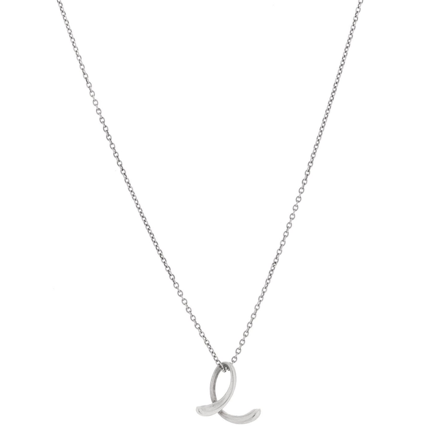 Sterling Silver Elsa Peretti Letter E Pendant Necklace