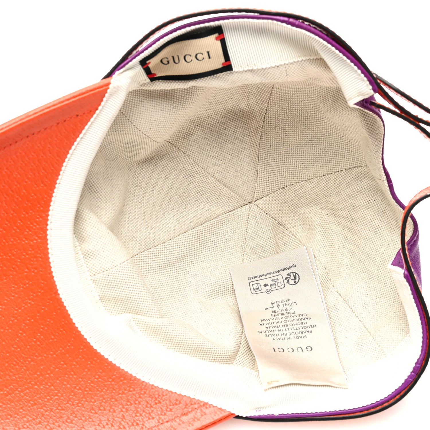 Gucci Lambskin Baseball Hat M Purple Orange 7 of 8