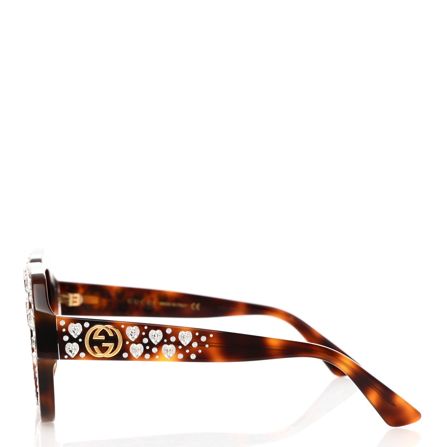 Crystal Heart Sunglasses GG0308S Havana