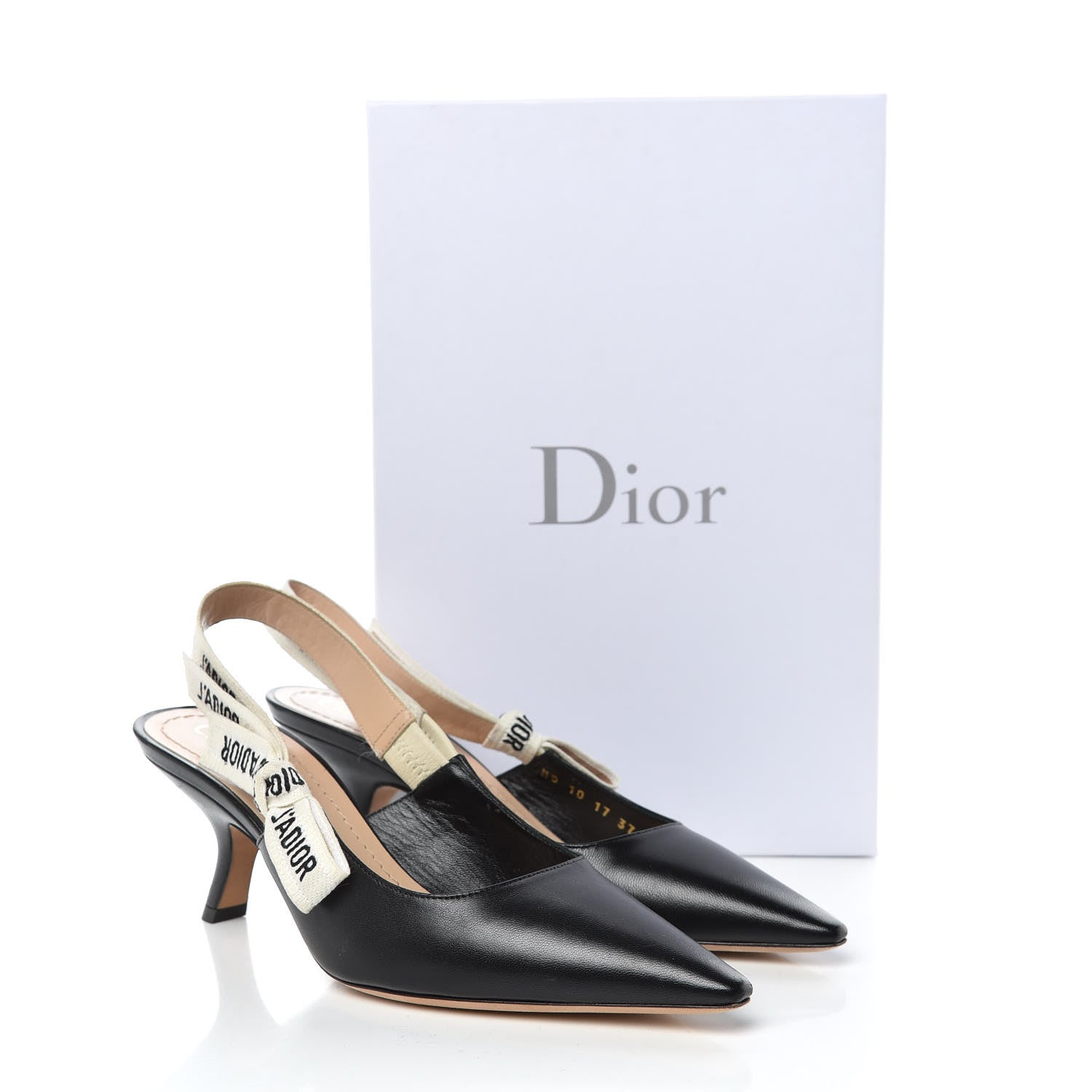 Christian Dior Lambskin Ribbon J'Adior Slingback 65mm Pumps 6.5 Black 9 of 9