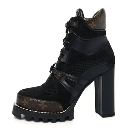 Louis Vuitton Suede Calfskin Monogram Star Trail Ankle Boots 41 Black 1 of 6