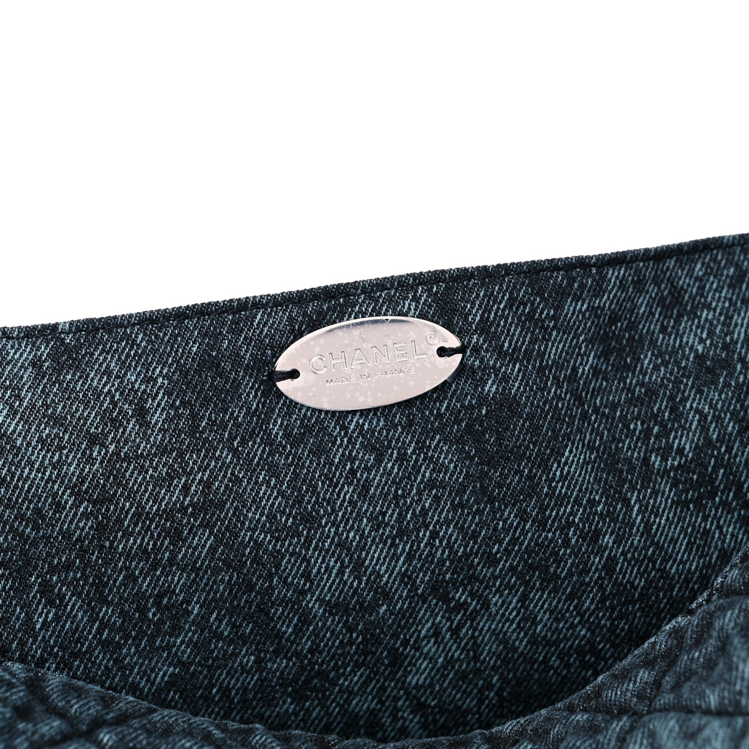 Chanel Denim Quilted Denimpression XXL Flap Blue Black 5 of 8