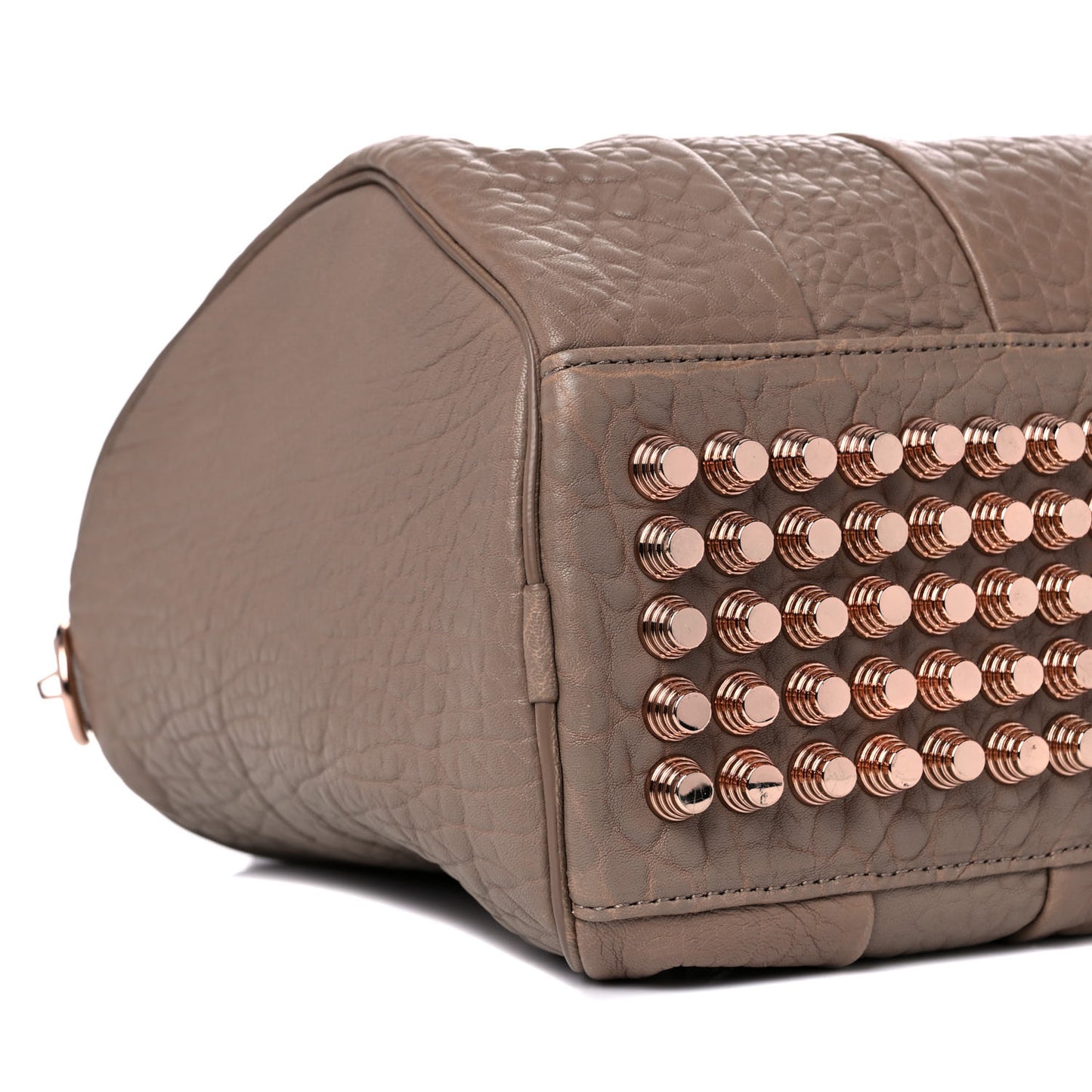 Pebbled Lambskin Rocco Latte Rose Gold Hardware