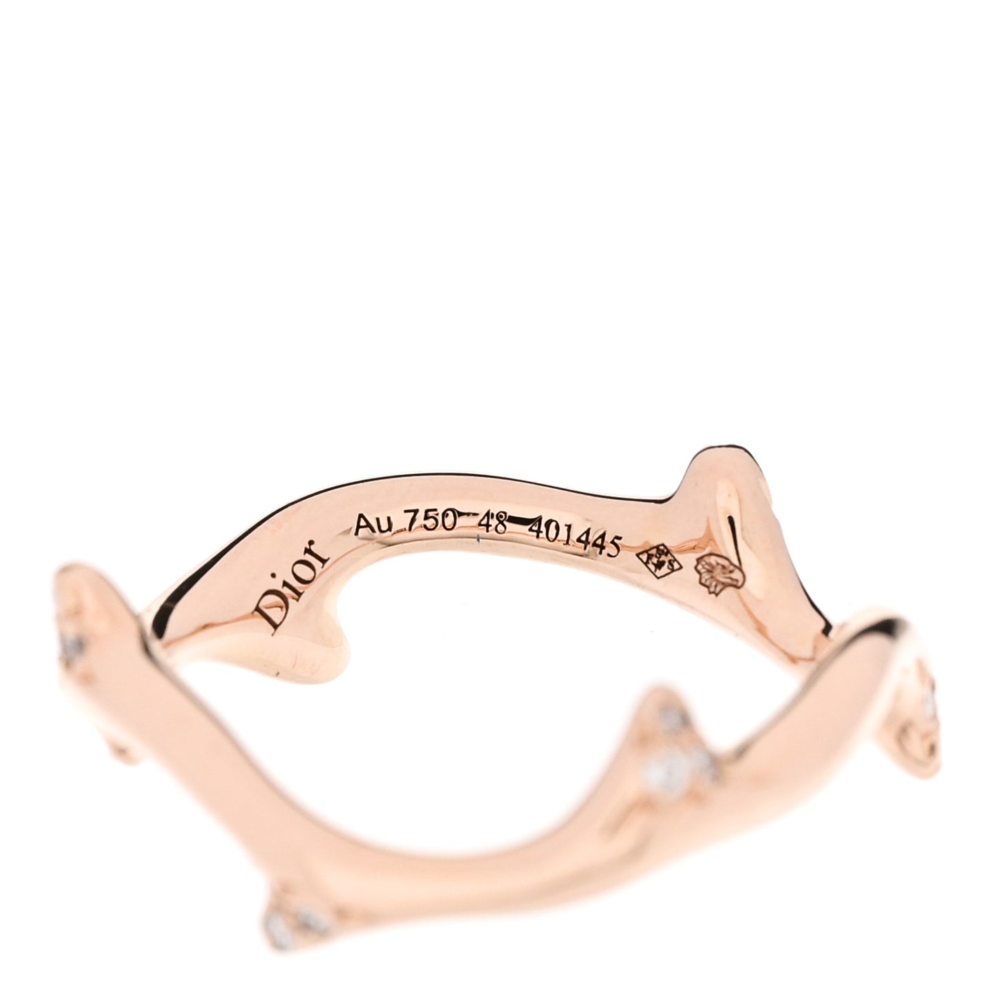18K Rose Gold Diamond Bois de Rose Ring 47 4.25