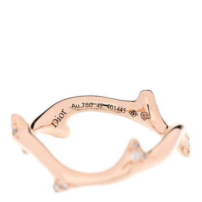Christian Dior 18K Rose Gold Diamond Bois de Rose Ring 47 4.25 4 of 5