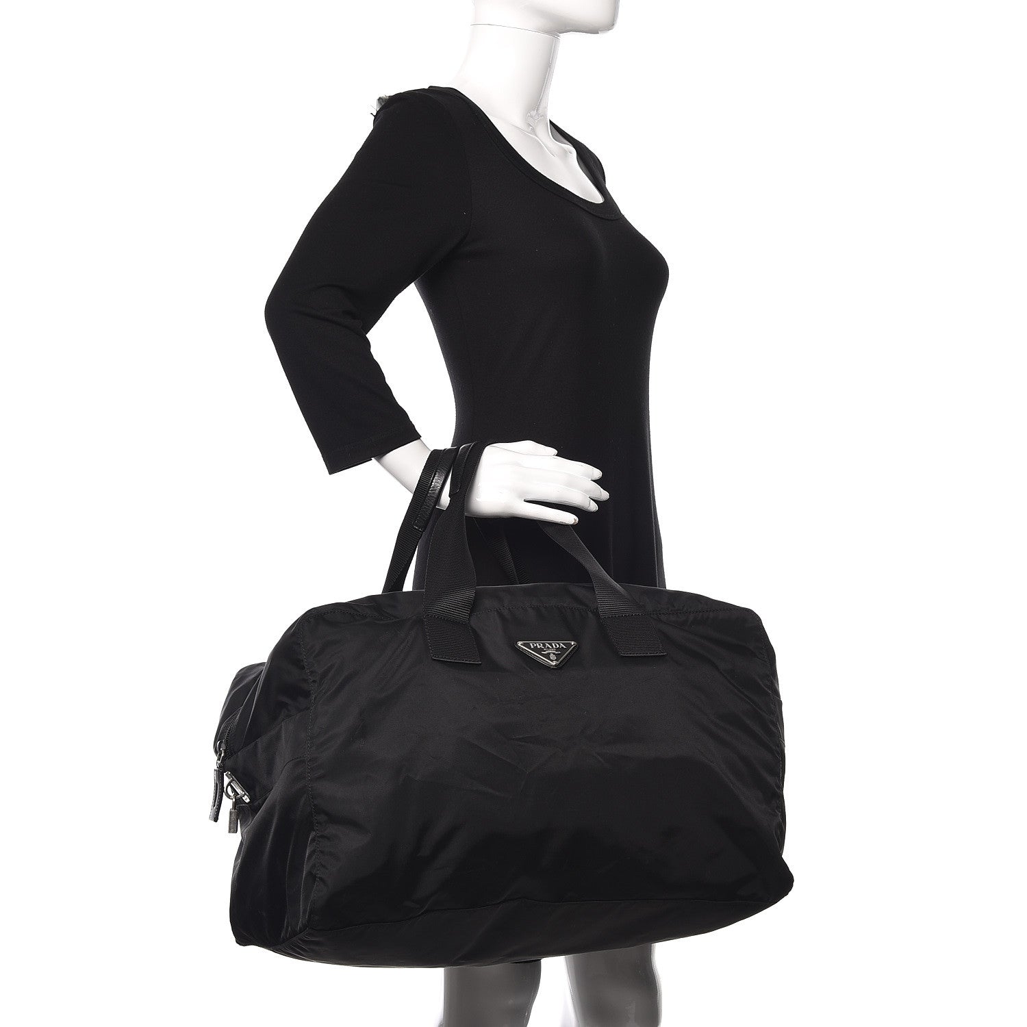 Prada Tessuto Nylon Weekender Black 2 of 13