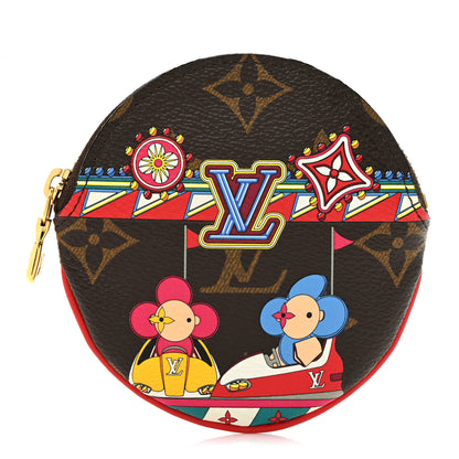 Louis Vuitton Monogram 2020 Christmas Animation Bumper Cars Round Coin Purse Coquelicot 1 of 8