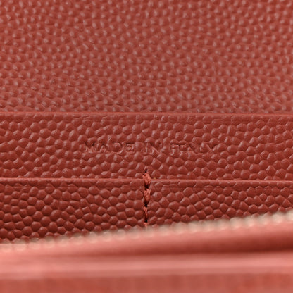 Saint Laurent Grain De Poudre Matelasse Chevron Small Monogram Chain Wallet Blush Fonce 7 of 12