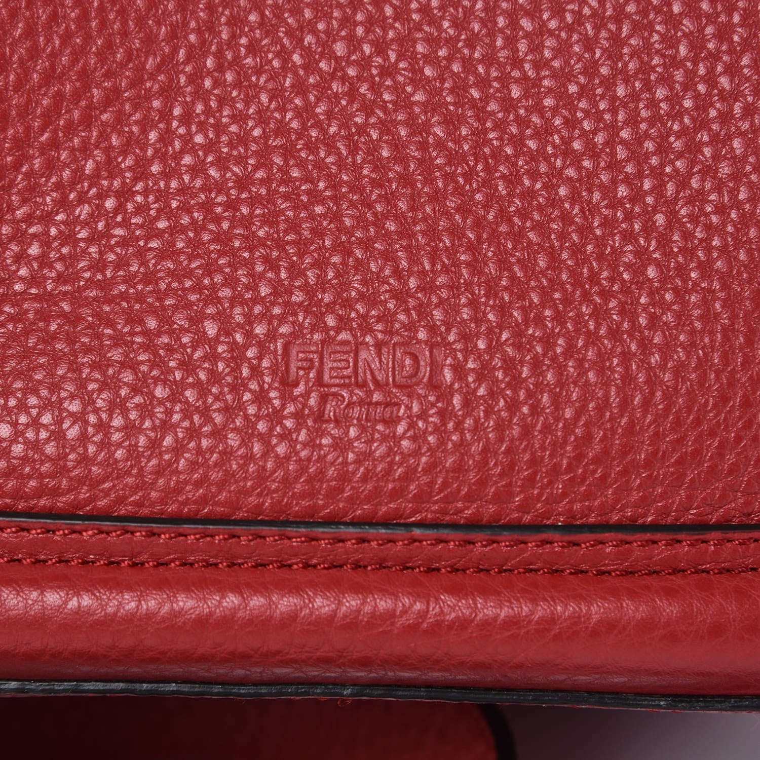 Fendi Cuoio Romano Selleria F is Fendi Grande Mon Tresor Pocket Bucket Bag Rosso 10 of 10