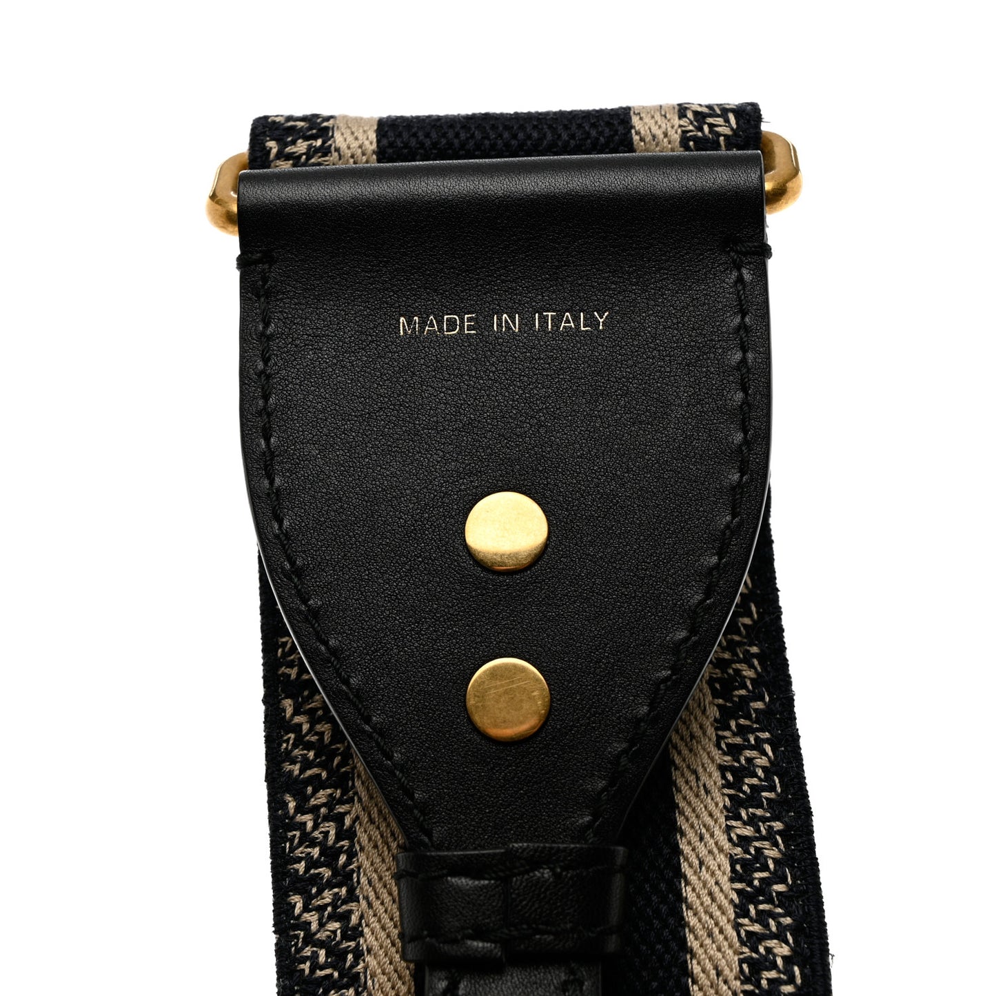 Canvas Embroidered Shoulder Strap Black