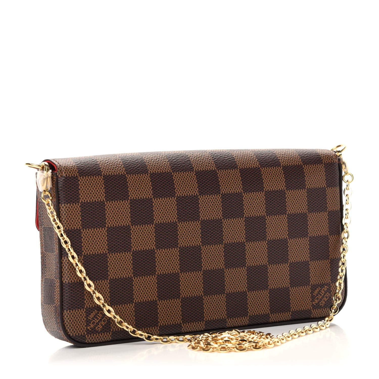 Louis Vuitton Damier Ebene Pochette Felicie Chain Wallet 3 of 12