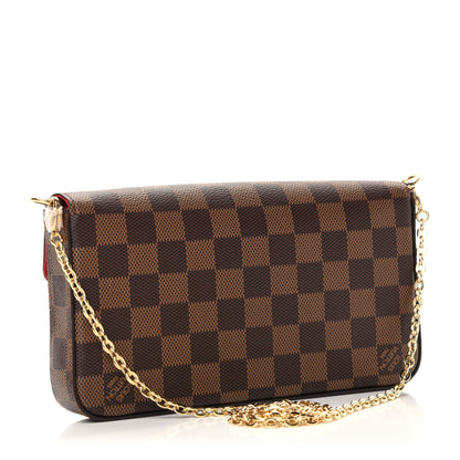 Louis Vuitton Damier Ebene Pochette Felicie Chain Wallet 3 of 12