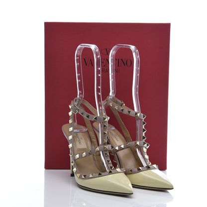 Valentino Garavani Patent Rockstud Ankle Strap 100mm Pumps 36.5 Light Ivory Poudre 8 of 8