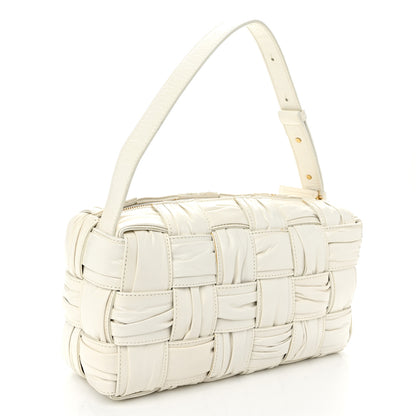 Bottega Veneta Calfskin Intreccio Plisse Camera Bag White 3 of 11