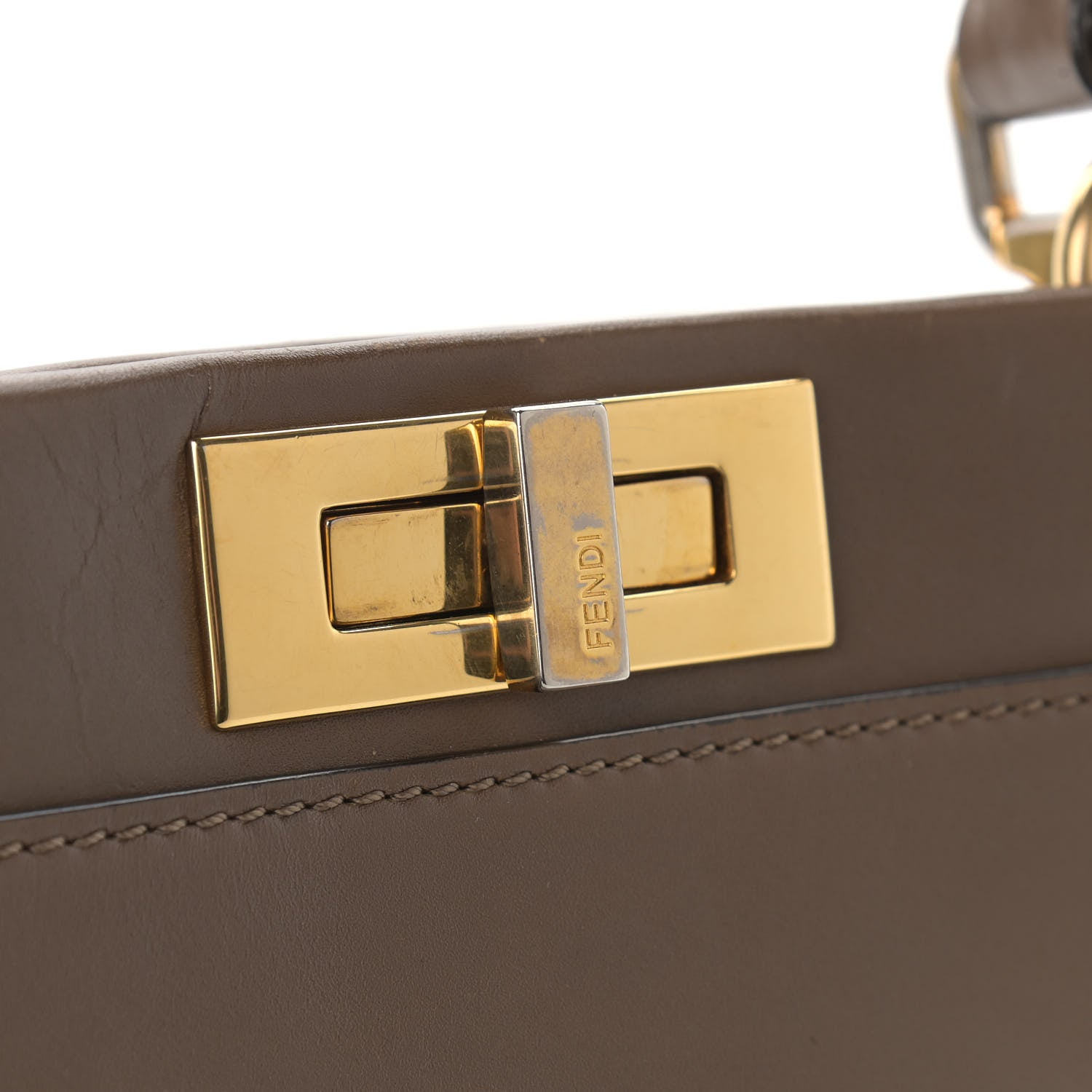 Fendi Vitello Morgan Fabric Jacquard Pequin Medium Peekaboo Iconic Satchel Foresta Tobacco Black 13 of 18