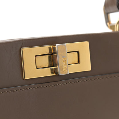 Fendi Vitello Morgan Fabric Jacquard Pequin Medium Peekaboo Iconic Satchel Foresta Tobacco Black 13 of 18
