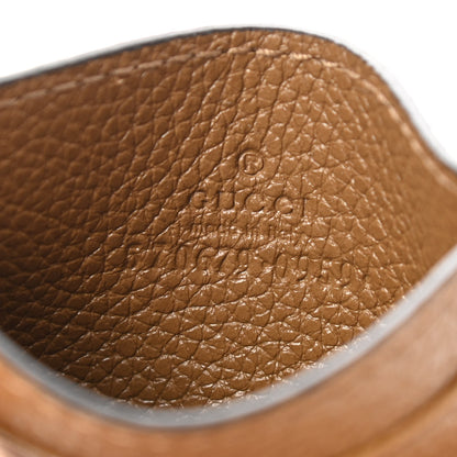 Gucci Grainy Calfskin Zumi Card Holder Friky Taupe 6 of 6