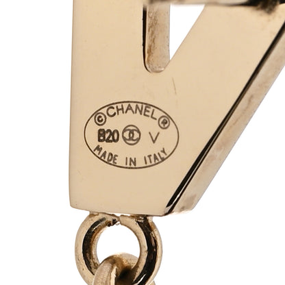 Chanel Metal Cha-Nel Logo Drop Earrings Gold 4 of 4