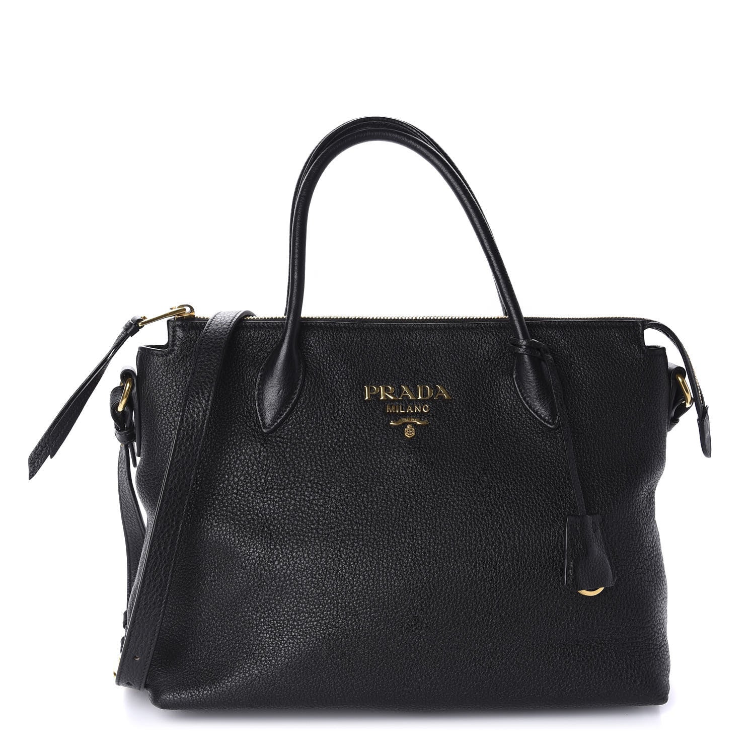 Prada Vitello Daino Tote Black 1 of 10