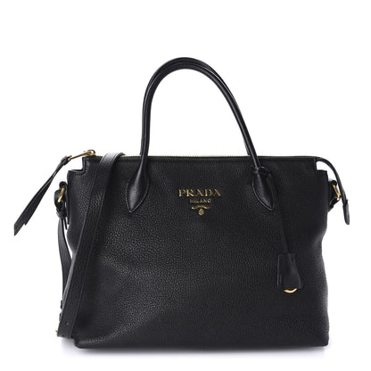 Prada Vitello Daino Tote Black 1 of 10