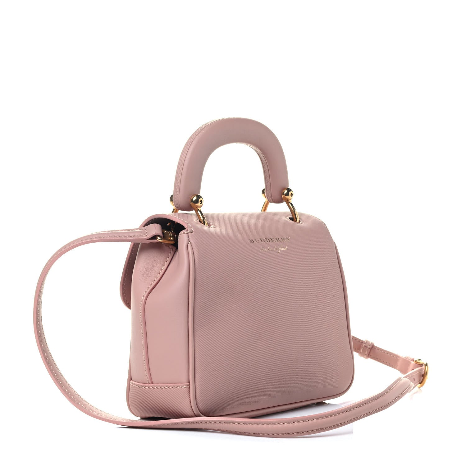 Burberry Trench Calfskin Small DK88 Top Handle Bag Ash Rose 2 of 10