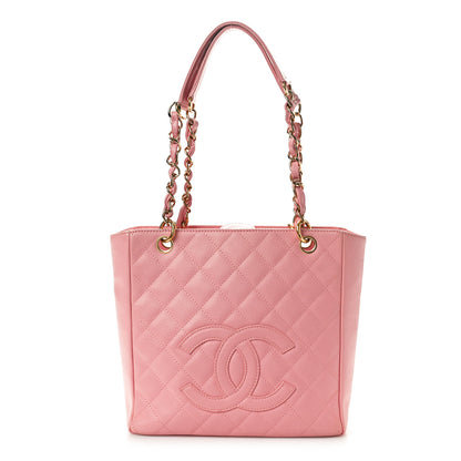 Chanel Caviar Quilted Petit Shopping Tote PST Pink 1 of 14