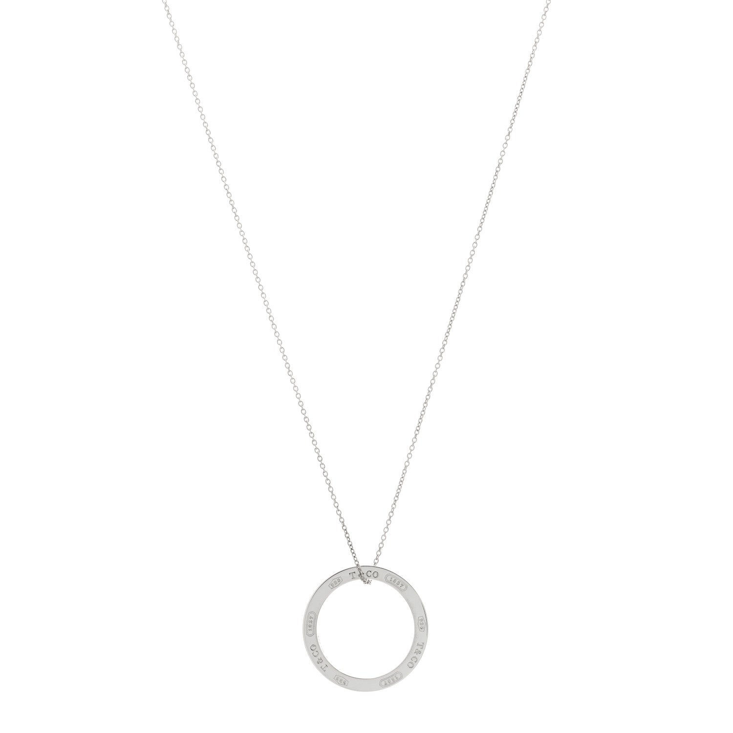 Tiffany Sterling Silver 1837 Circle Pendant Necklace 1 of 3