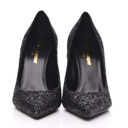 Saint Laurent Glitter Opyum 100 Pumps 36 Black 2 of 9