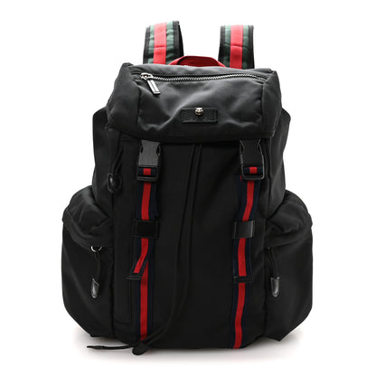 Gucci Techno Canvas Web Double Buckle Backpack Black 1 of 10