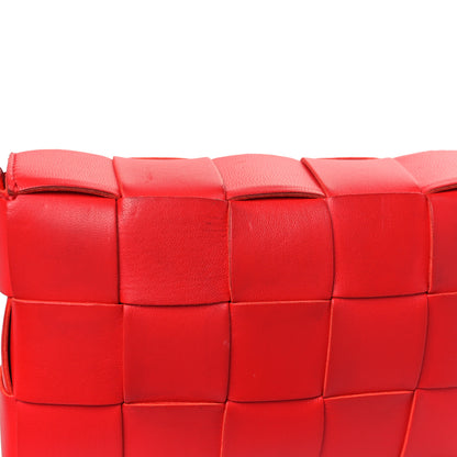 Bottega Veneta Lambskin Maxi Intrecciato Small Cassette Crossbody Bag Redstone 10 of 10