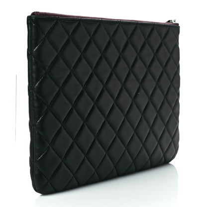 Chanel Lambskin Quilted Medium Cosmetic Case Black 3 of 11