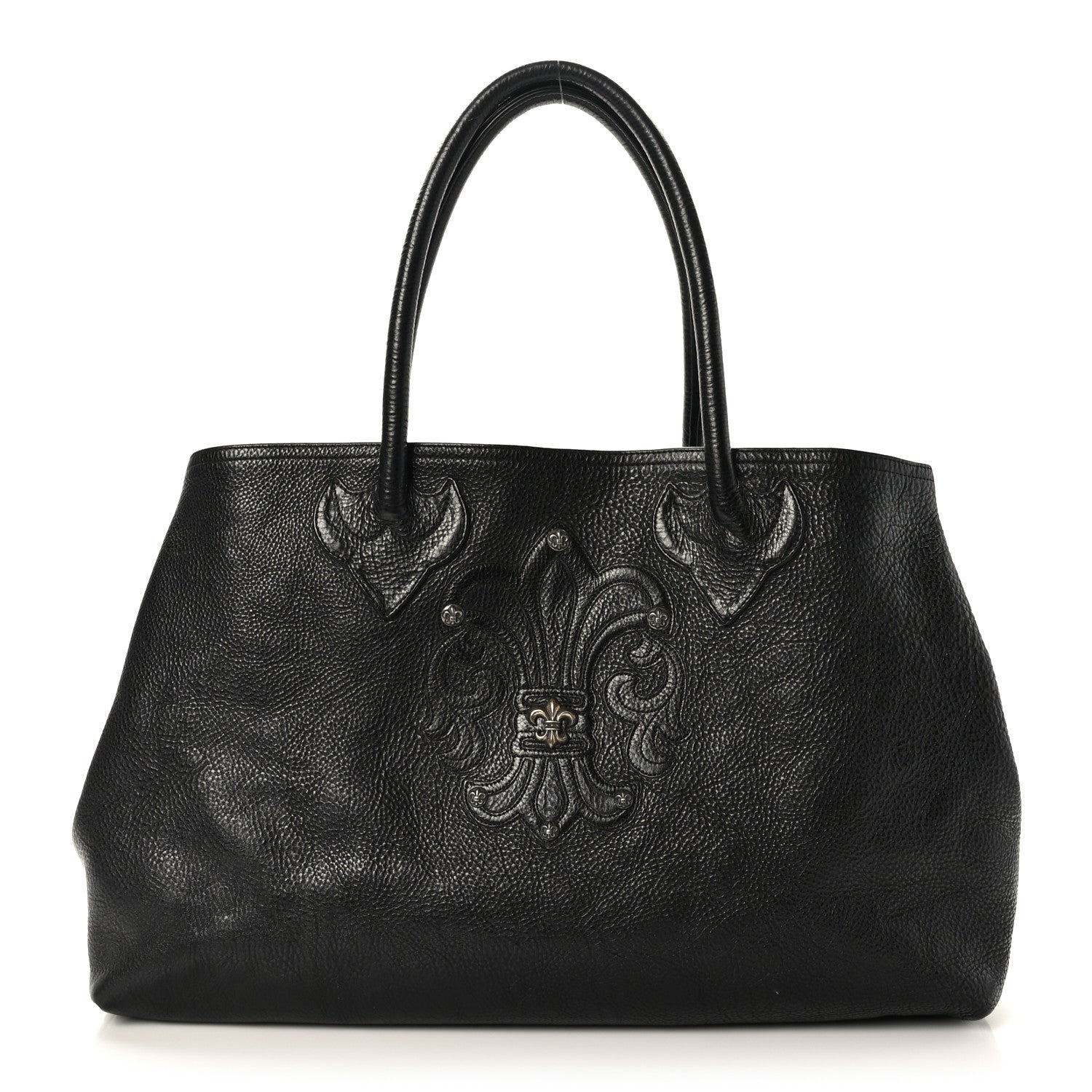 Chrome Hearts Grained Calfskin Fleur De Lis Tote Black 1 of 9