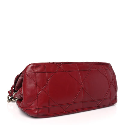 Christian Dior Lambskin Cannage Ruffle New Lock Flap Red 4 of 10