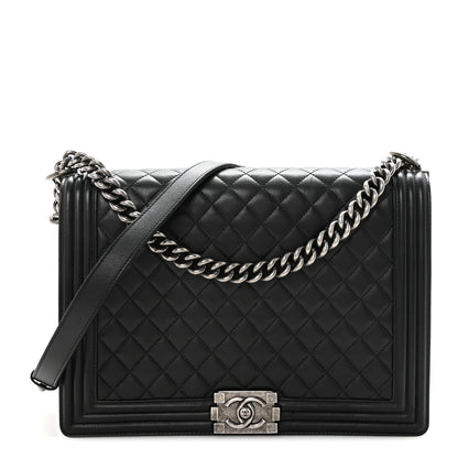 Chanel Lambskin Quilted Large Boy Flap Black 1 of 10