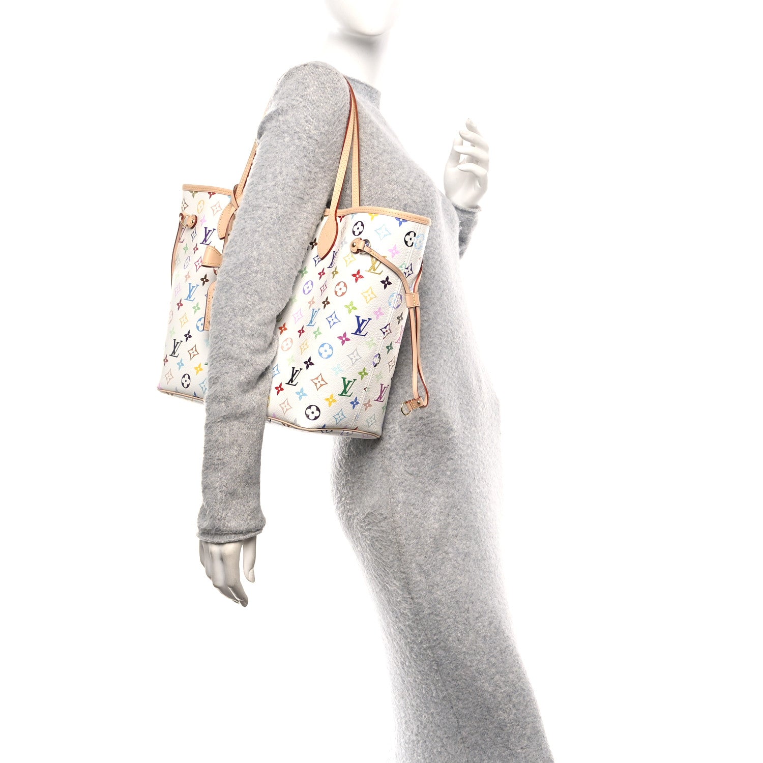 Louis Vuitton LV X TM Monogram Multicolor Neverfull MM White 2 of 10