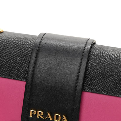 Prada City Calf Saffiano Cahier Bag Fuxia Black 10 of 10