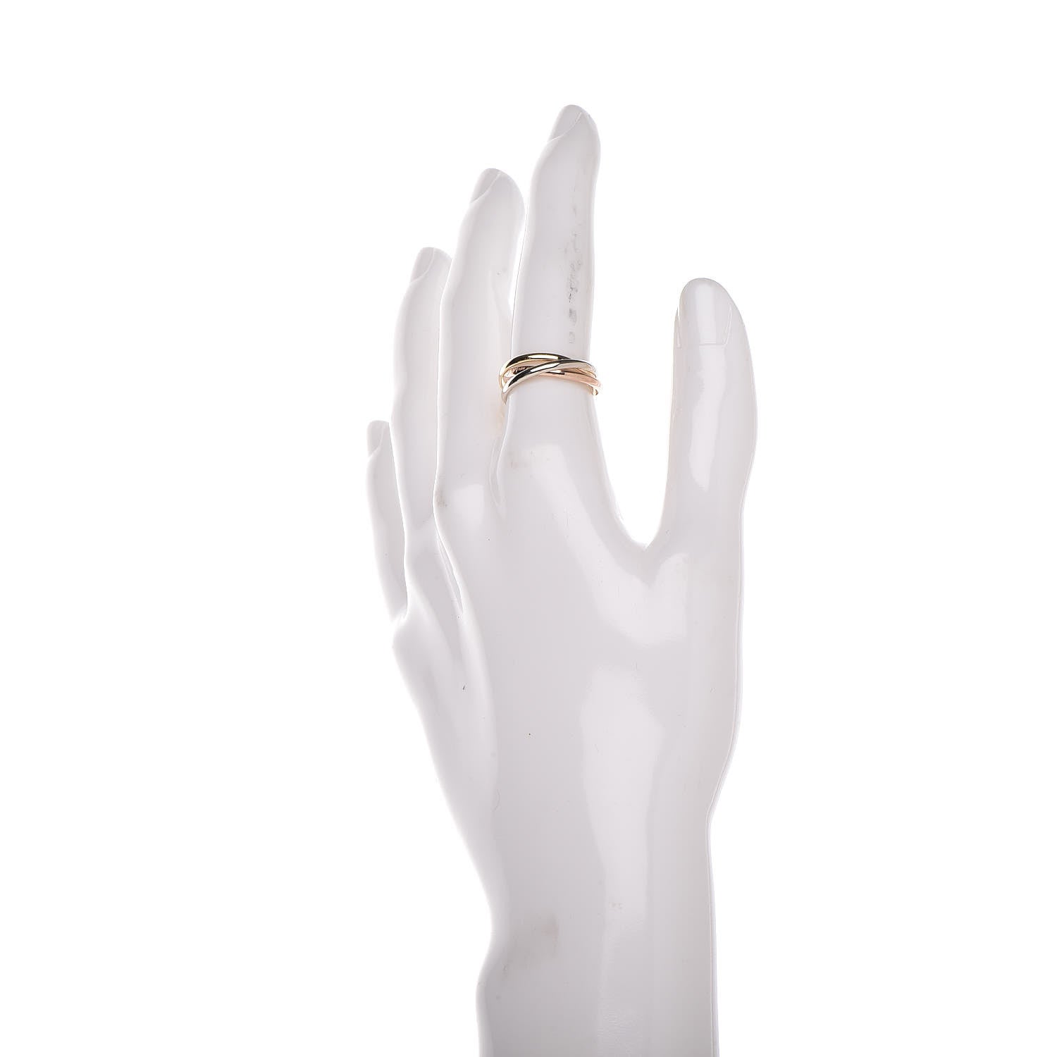 Cartier 18K Pink Yellow White Gold Extra Small Les Must De Trinity Ring 50 5.25 2 of 5