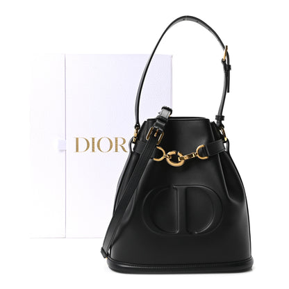 Christian Dior Calfskin CD Embossed Medium C'est Chain Bucket Bag Black 11 of 11