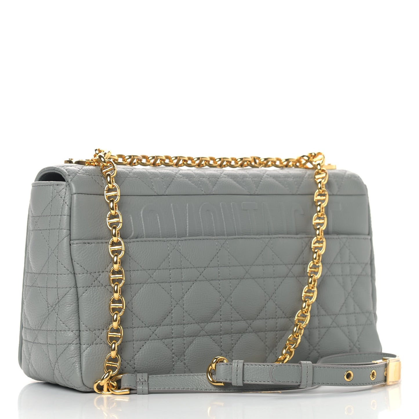 Lambskin Cannage Large Caro Bag Grey