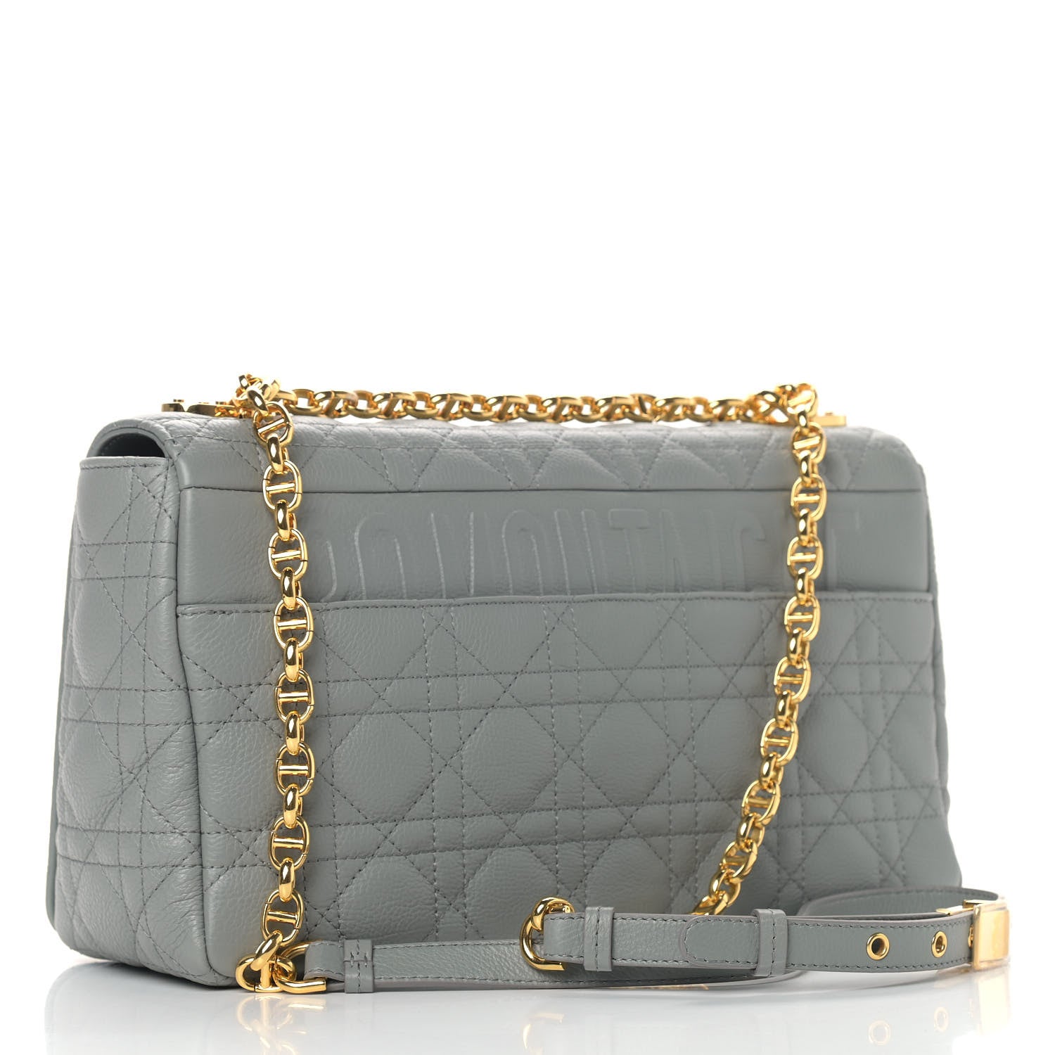 Christian Dior Lambskin Cannage Large Caro Bag Grey 3 of 9