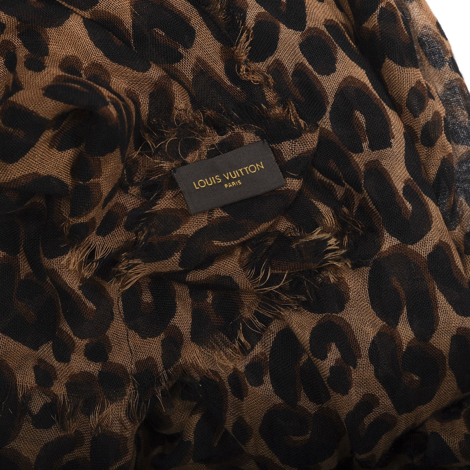 Louis Vuitton Cashmere Silk Leopard Etole Stole Marron 3 of 4