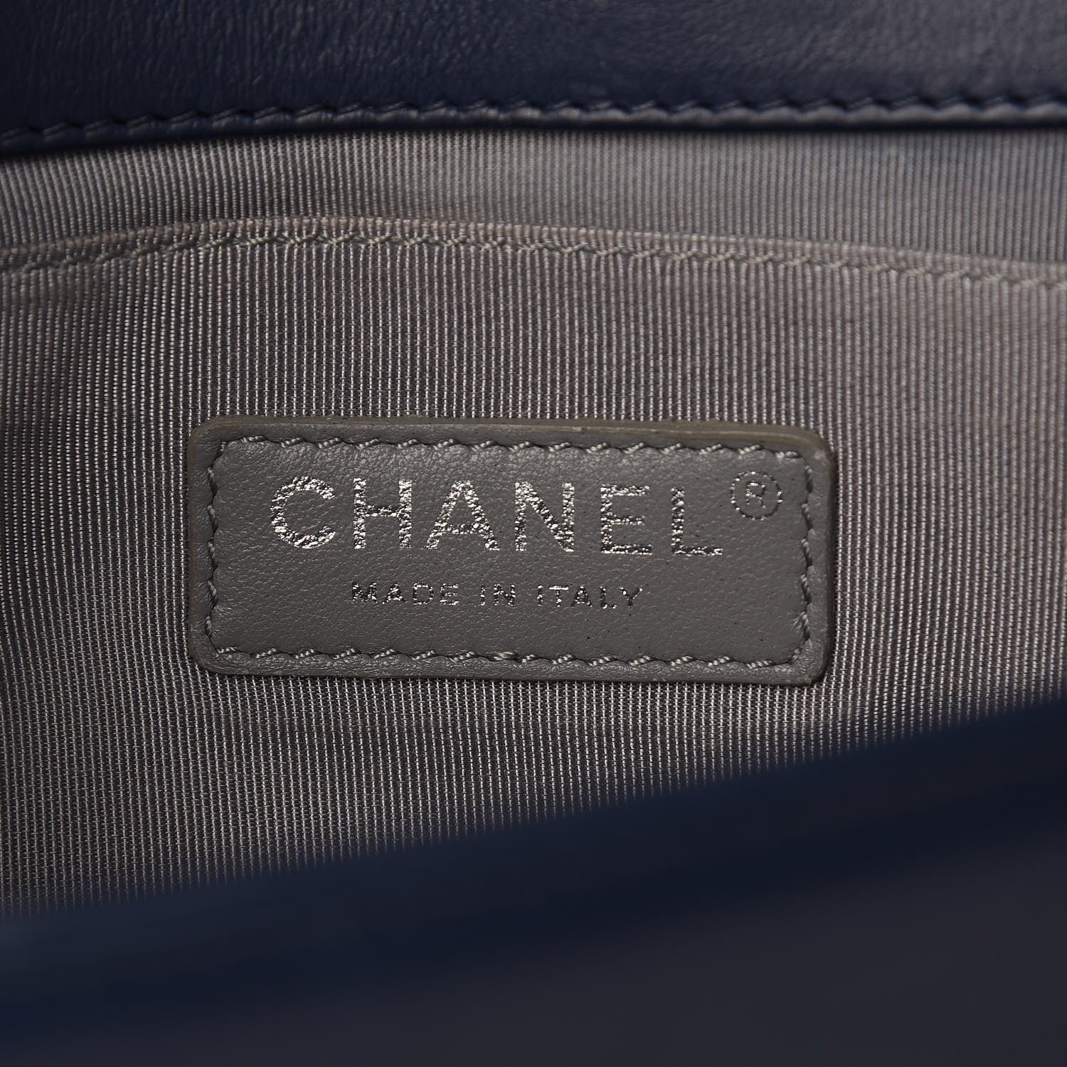 Chanel Calfskin Double Stitch Medium Boy Flap Navy Blue 6 of 14