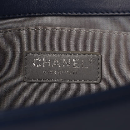 Chanel Calfskin Double Stitch Medium Boy Flap Navy Blue 6 of 14