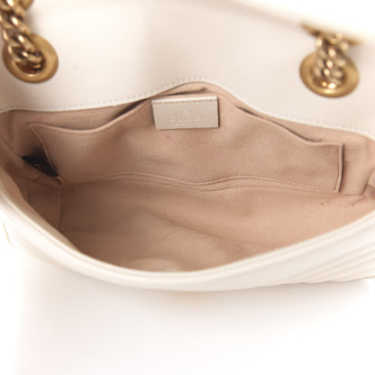 Gucci Calfskin Matelasse Mini GG Marmont Shoulder Bag White 6 of 12