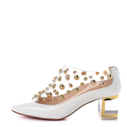 Christian Louboutin Patent PVC Space Odd 55 Pumps 38 Latte Gold 1 of 7