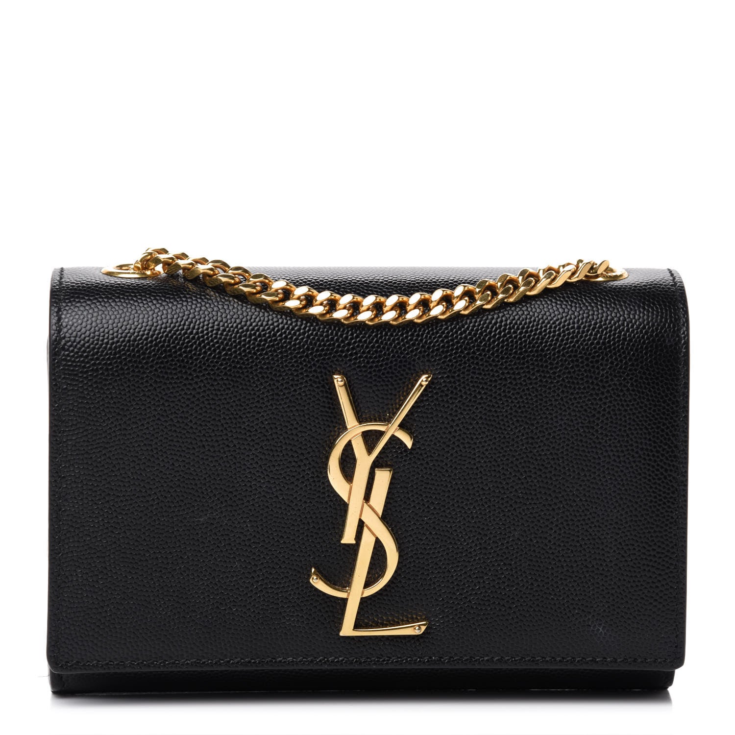 Saint Laurent Grain De Poudre Small Monogram Kate Satchel Black 1 of 14