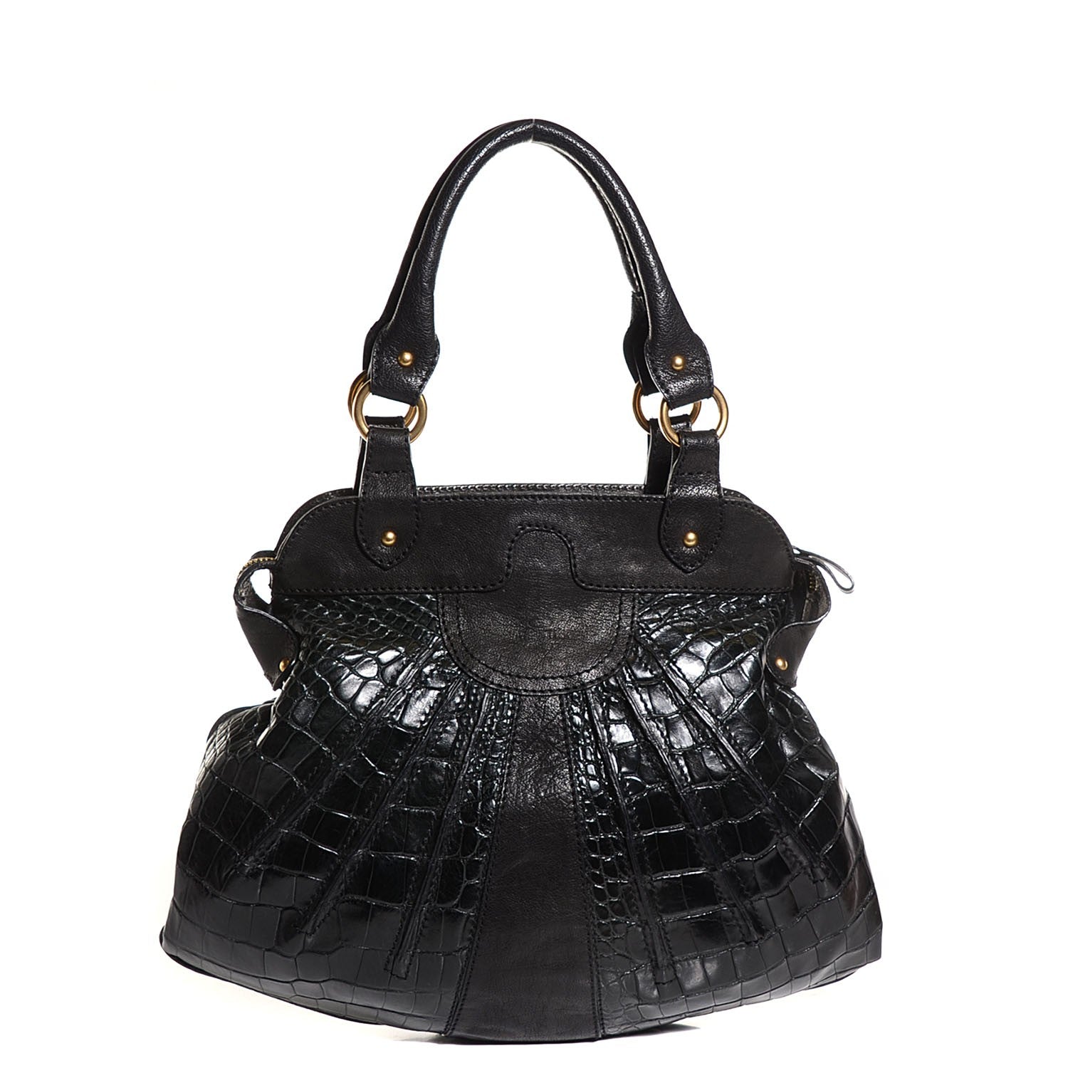 Valentino Garavani Alligator Satchel Black 1 of 7