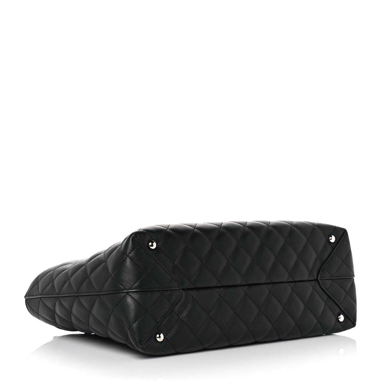 Calfskin Quilted Large Easy Shopping Tote Black