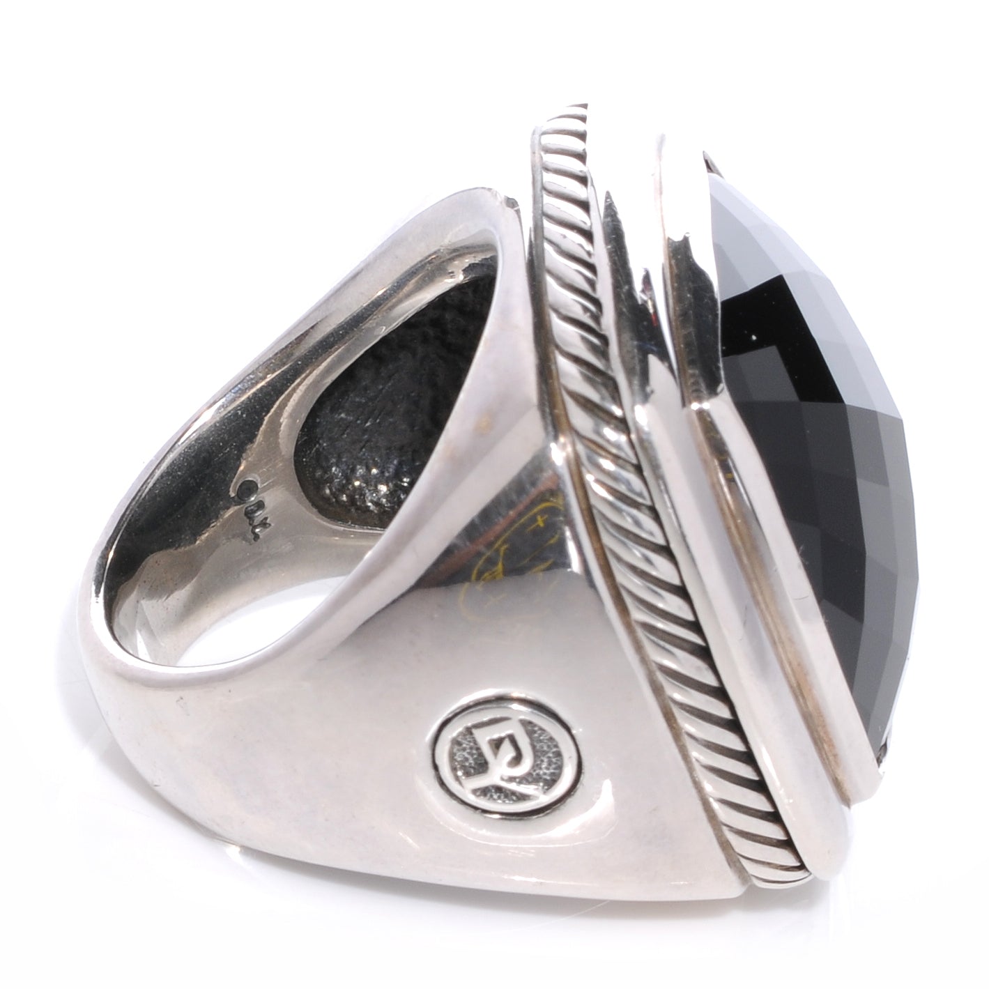 David Yurman Sterling Silver Black Onyx 20mm Albion Statement Ring 54 7 4 of 4