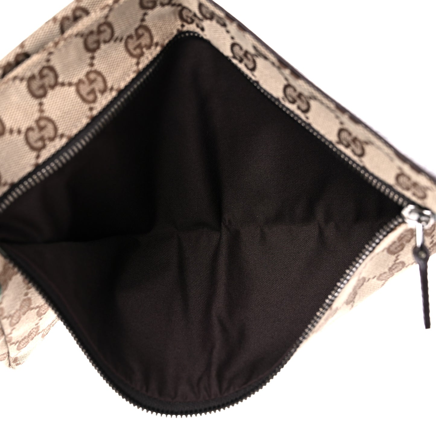 GG Monogram Web Double Pocket Belt Bag Dark Brown